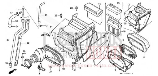 AIR CLEANER XR600RM de 1991
